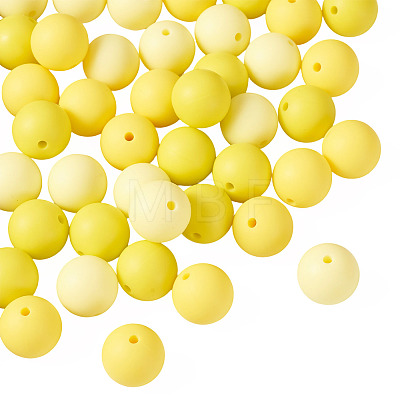 45Pcs 3 Colors Round Silicone Focal Beads SIL-TAD0001-01D-1