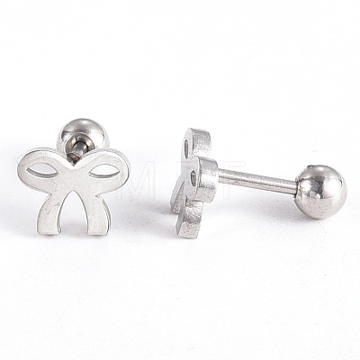 Tarnish Resistant 201 Stainless Steel Barbell Cartilage Earrings EJEW-R147-10-1