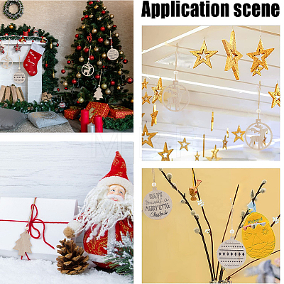 Gorgecraft 2 Sets 2 Style Christmas Theme Wood Pendants Decoration HJEW-GF0001-39A-1