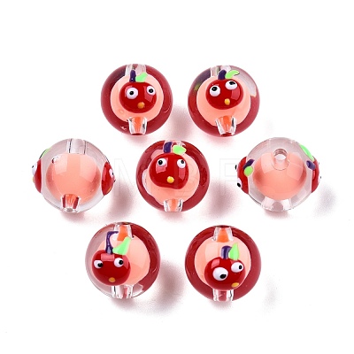 Transparent Acrylic Enamel Beads TACR-G040-01G-1