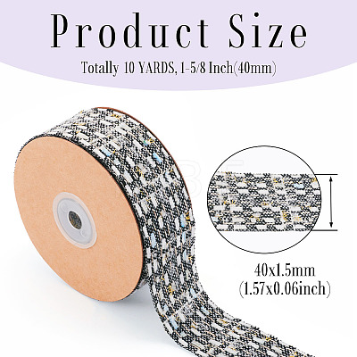 10 Yards Polyester Ribbon with Metallic Trimming OCOR-TAC0034-01-1