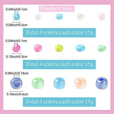 12 Colors Mixed Style Glass Seed Beads Sets SEED-YW0002-58-1