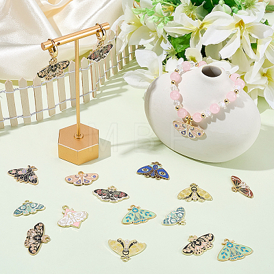 24Pcs 12 Styles Alloy Enamel Pendants ENAM-BM0001-46-1