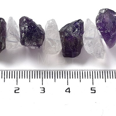 Raw Rough Natural Amethyst & Quartz Crystal Beads Strands G-P528-A12-01-1
