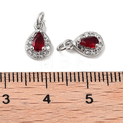 Brass Micro Pave Cubic Zirconia Charms KK-B102-01P-01-1