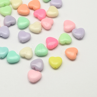 Opaque Acrylic Heart Beads SACR-Q100-M039-1