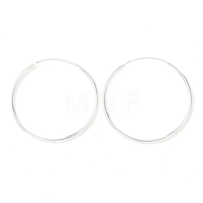 925 Sterling Silver Huggie Hoop Earrings EJEW-C179-05D-S-1