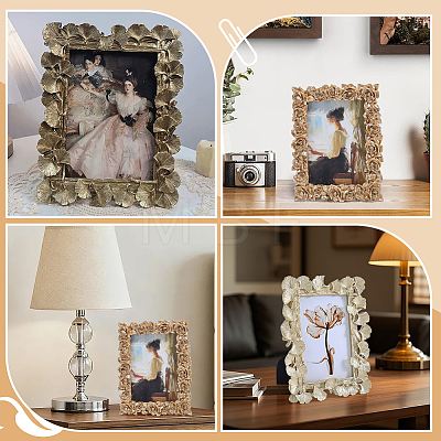 2Pcs 2 Styles Retro Resin Photo Frame Stand DJEW-WR0001-24-1