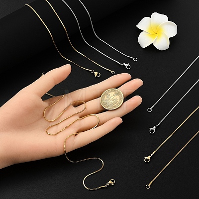 8Pcs Classic Plain 1.2MM 304 Stainless Steel Snake Chain Necklaces for Men Women NJEW-YW0001-26-1