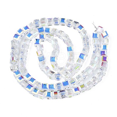 Electroplate Transparent Glass Beads Strands EGLA-N002-17A-B01-1