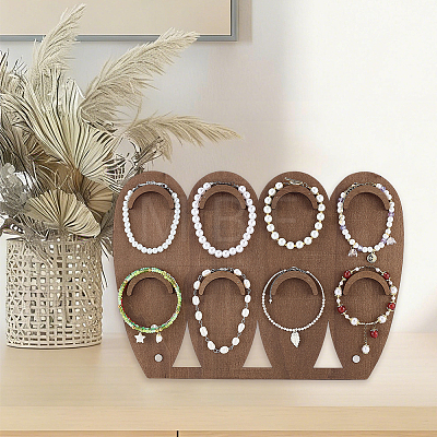 1 Set 2-Tier Wood Jewelry Display Stands ODIS-SC0001-14B-1