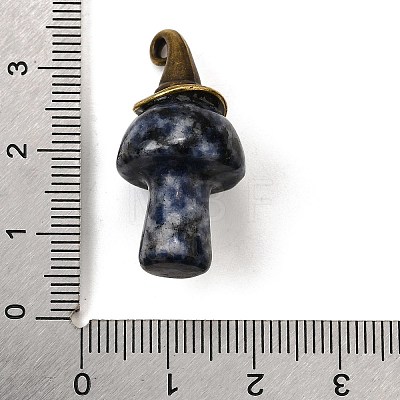 Natural Mixed Gemstone Mushroom Pendants G-D311-02AB-1