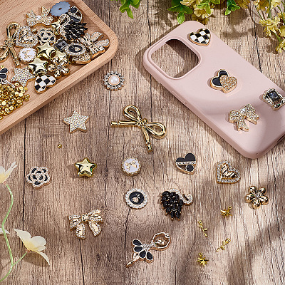Plastic & ABS Plastic Imitation Pearl & Alloy Cabochons &  Alloy Pendants & Acrylic Beads Findings Kits DIY-SC0033-94-1