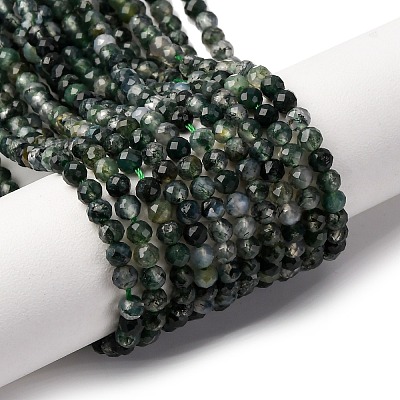 Natural Moss Agate Beads Strands G-A129-4mm-01-1
