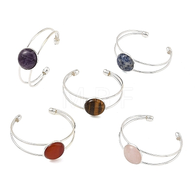 304 Stainless Steel Cuff Bangles for Women BJEW-JB14329-1