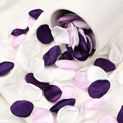 Polyester Artificial Rose Flower Petals AJEW-WH20067-107L-1
