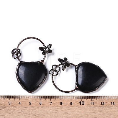 Natural Obsidian Heart Big Pendants G-B073-03R-05-1