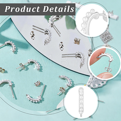 10Pcs Brass Stud Earring Findings KK-BBC0028-21-1