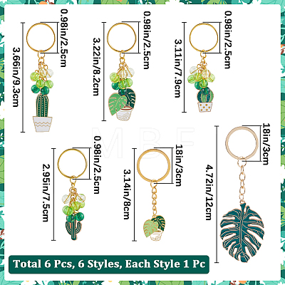 Leaf Alloy Enamel Pendant Keychain KEYC-CP0001-26-1