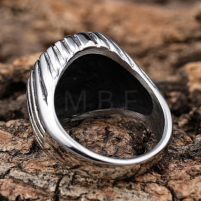 Textured 304 Stainless Steel Finger Rings for Men FS-WGDE9FA-05-1