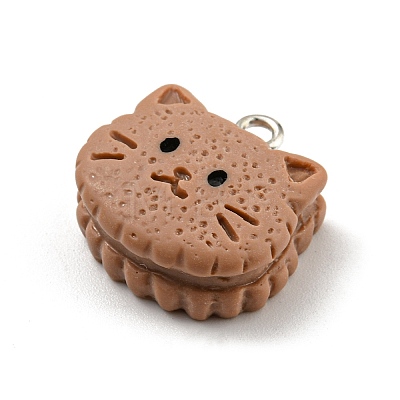 Cookies Theme Imitation Food Resin Pendants X-RESI-B021-02A-02-1