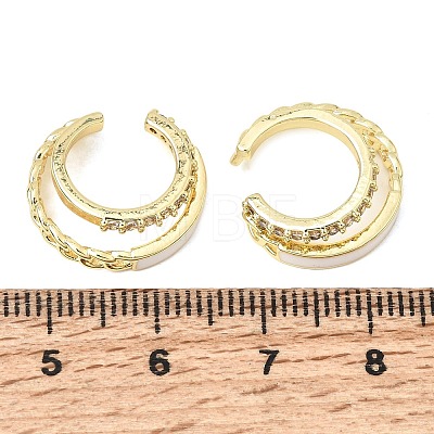 Brass Micro Pave Cubic Zirconia Cuff Earrings for Women CU-CBAE7DF-24G-1