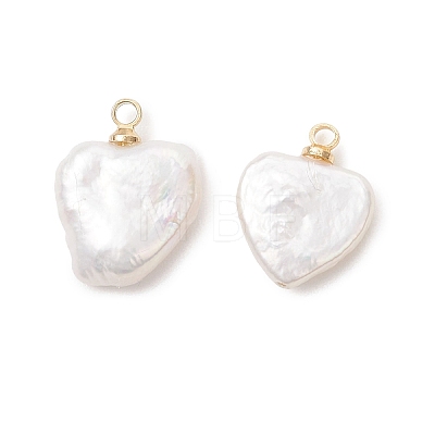 Natural Baroque Pearl Keshi Pearl Pendants PALLOY-JF04777-02-1