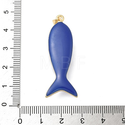 Fish Brass Micro Pave Cubic Zirconia Pendants KK-K408-49G-03-1