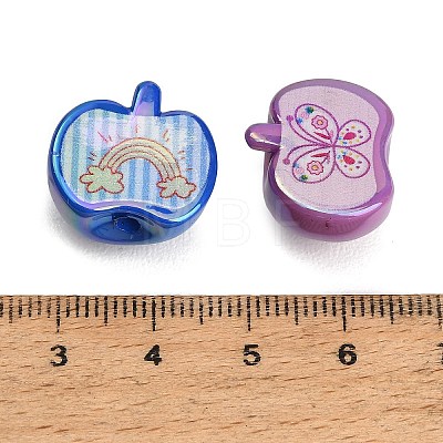 UV Plating Printed Opaque Acrylic Beads AC-CBAEEF4-14-1