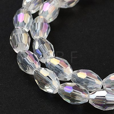 Transparent Electroplate Glass Beads Strands EGLA-A037-T6x8mm-B01-1