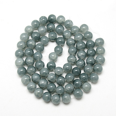 Baking Paint Crackle Glass Beads Strands X-DGLA-Q023-8mm-YS34-1