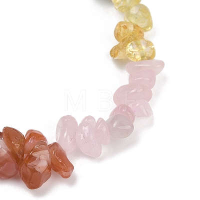 Chakra Natural Mixed Gemstone Chips Stretch Bracelets for Women BJEW-JB11633-02-1