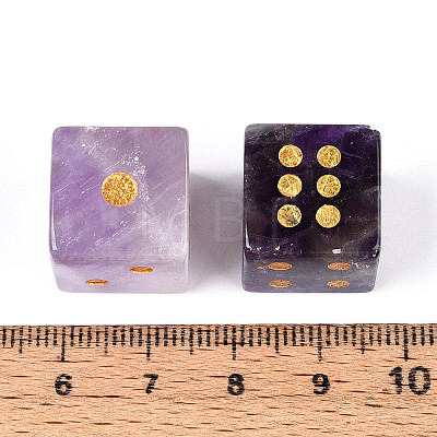 Natural Amethyst Carved Cube Dice T144-07G-1