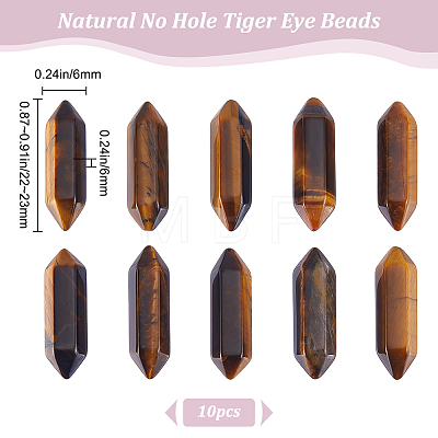 10Pcs Natural Tiger Eye Beads G-BBC0001-14-1