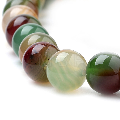 Natural Peacock Green Agate Beads Strands G-S259-16-10mm-1
