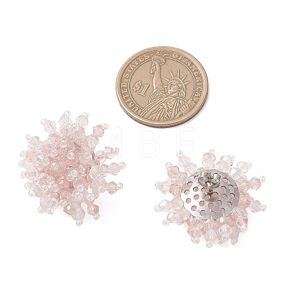 Flower Handmade Glass Seed Beads Stud Earrings EJEW-MZ00680-03-1