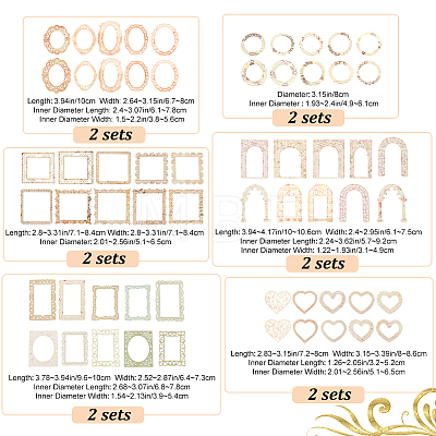 12Sets 6 Styles  Lace Frame Scrapbook Paper Pad DIY-CP0008-90-1