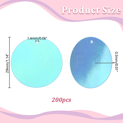 200Pcs PVC Paillette/Sequin Pendants FIND-HY0005-22C-1