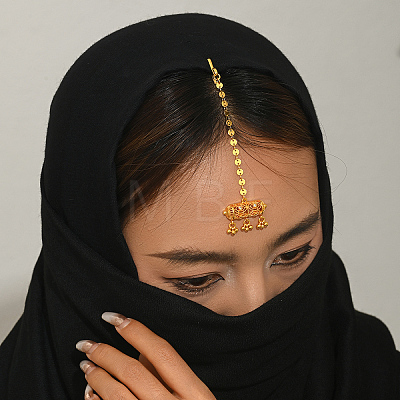 Ethnic Style Tassel Brass with Cubic Zirconia Hair Extension Chain for Women PU2601-1