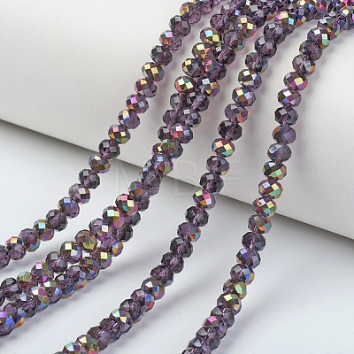 Electroplate Transparent Glass Beads Strands EGLA-A034-T6mm-R17-1