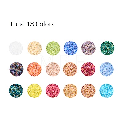 450G 18 Colors 12/0 Grade A Round Glass Seed Beads SEED-JP0012-04-2mm-1