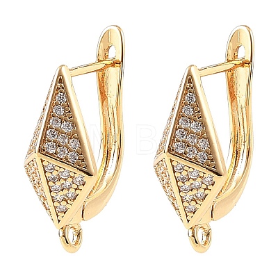 SHEGRACE Brass Micro Pave Cubic Zirconia Hoop Earring Findings XGRQ79494-936G-1