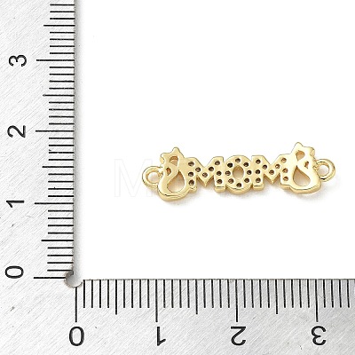 Mother's Day Brass Micro Pave Cubic Zirconia Connector Charms CU-CBAC7ED-01C-G-1