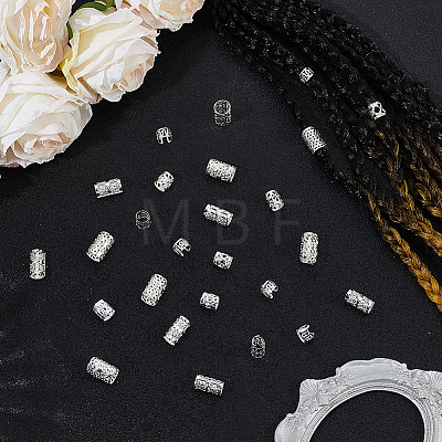 150Pcs 6 Styles Iron Dreadlocks Beads Hair Decoration OHAR-PA0001-06S-1