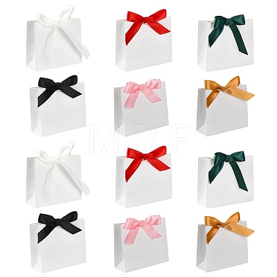 White Cardboard Paper Wedding Candy Boxes with Ribbon CON-FZC0002-002C-1