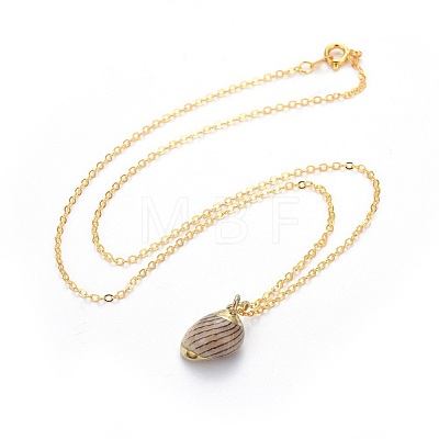 Electroplate Spiral Shell Pendants Necklaces and Dangle Earrings Jewelry Sets SJEW-JS01016-1