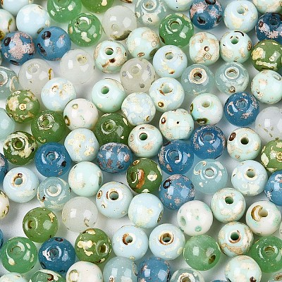 Picasso Baking Paint Glass Seed Beads SEED-N007-38A-04-1