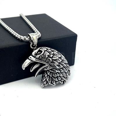 Men's Hip-Hop Eagle Pendant 304 Stainless Steel Vintage Punk Necklaces IJ6091-1