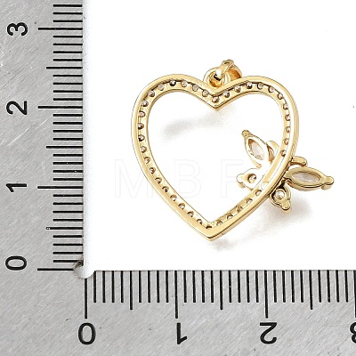 Valentine's Day Brass Micro Pave Clear Cubic Zirconia Pendants KK-C263-29C-G-1