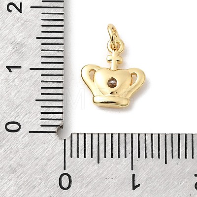 Brass Micro Pave Cubic Zirconia Charms KK-Z135-02G-05-1
